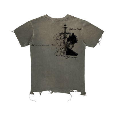 朋克穿搭Punk outfits复古美式阿美咔叽未来风水洗做旧破坏短袖T