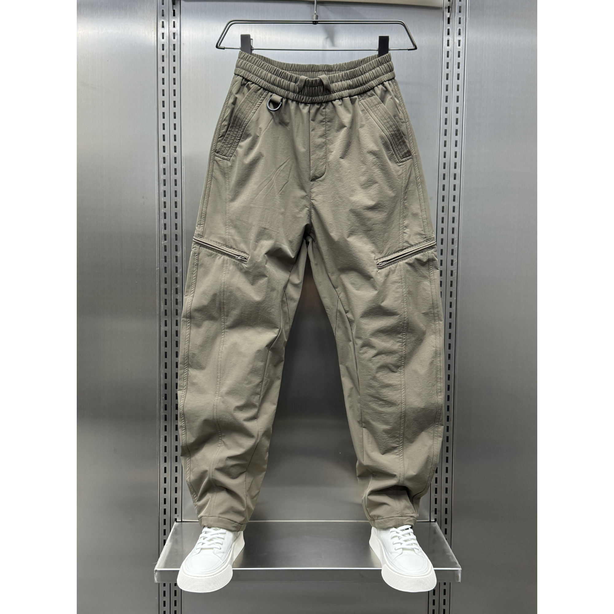 拉链弯刀工装裤直筒哈伦裤休闲裤