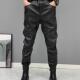 男秋冬季 防风加绒加厚休闲裤 子男士 网红皮裤 潮牌外卖骑手小脚长裤