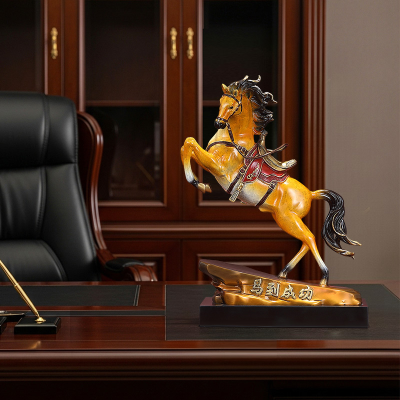 一战成名马到成功黄铜生肖马摆件客厅酒柜玄关办公室乔迁开业礼品