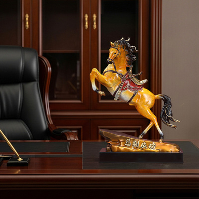 一战成名马到成功黄铜生肖马摆件客厅酒柜玄关办公室乔迁开业礼品