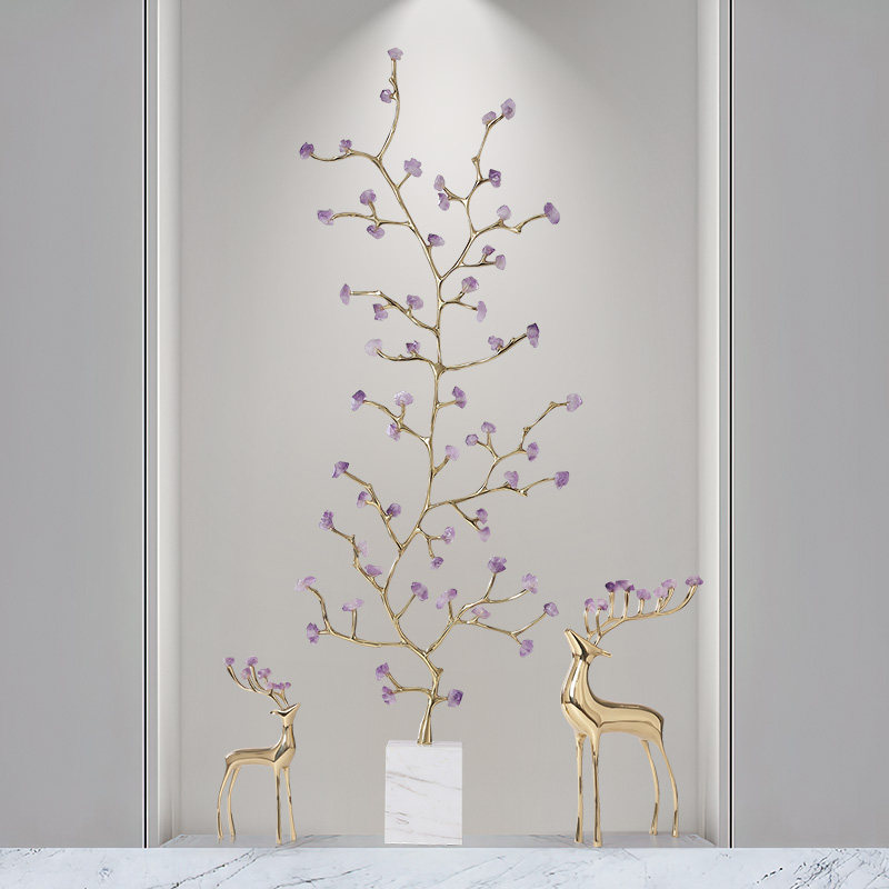 紫水晶发财树摆件招财客厅电视柜轻奢玄关柜乔迁新居软装家居饰品,家居饰品,装饰摆件,淘宝优惠券,粉丝福利购,淘宝优惠卷