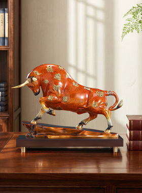 牛势高升全铜牛摆件客厅牛气冲天工艺品办公室装饰送领导开业礼品