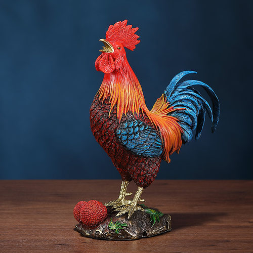 公鸡客厅桌面摆件东方禧全铜