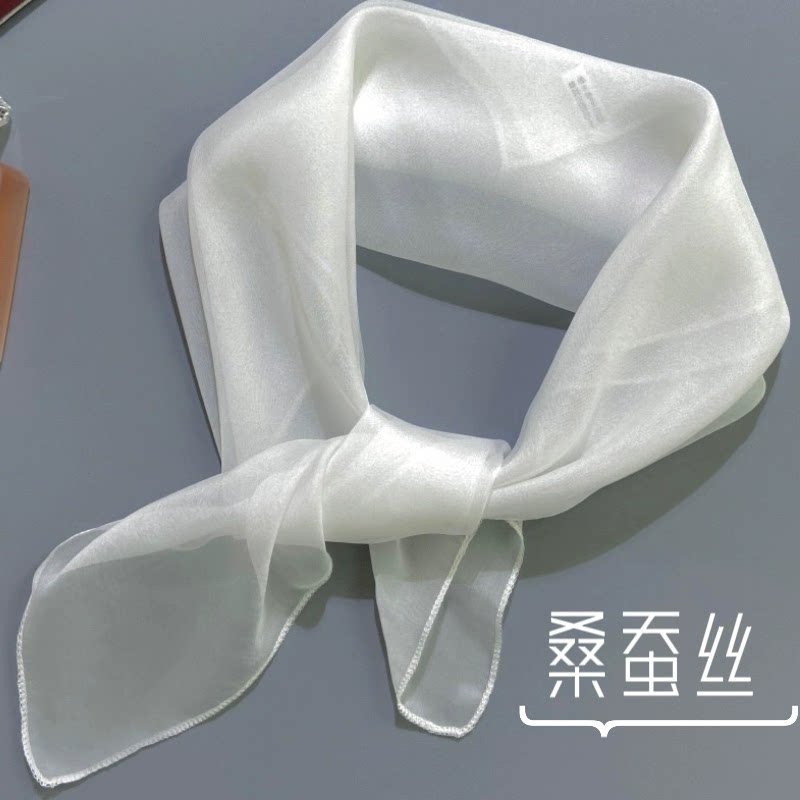 薄款桑蚕丝小方巾春夏防晒护颈
