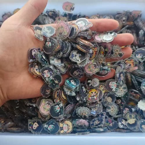 鬼灭之刃小鼻嘎Q版周边1CM2CM亚克力片片DIY手工材料配件流麻摆件
