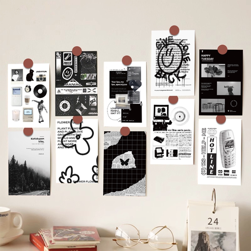 10张小众黑白故事高级感卡片