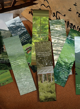 30张清新绿色风景书签阅读书页书籍标注纸质卡片学生创意礼品装饰