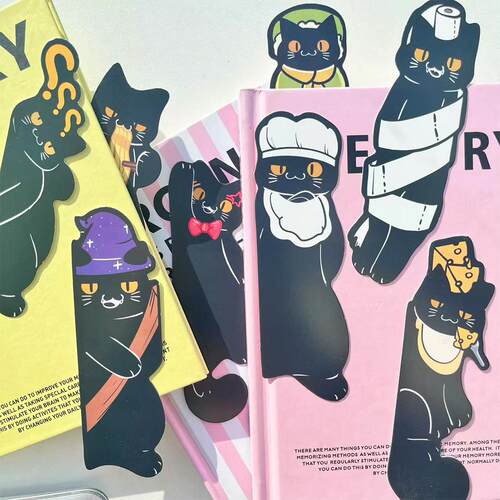 可爱黑猫创意书签学生文具办公