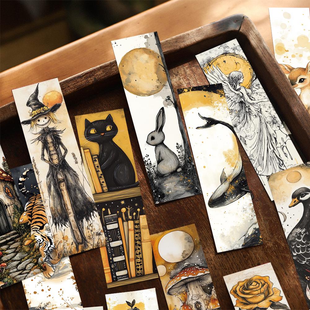 30张复古书签学生用阅读书籍标注纸质卡片书本页面DIY标记留言卡