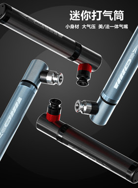Enlee骑行打气筒自行车篮球便携美法嘴通用小型迷你管子不锈钢单