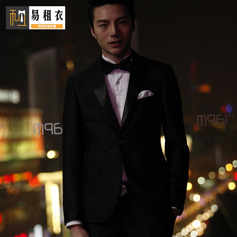 黑色男士演出服租赁礼服套装