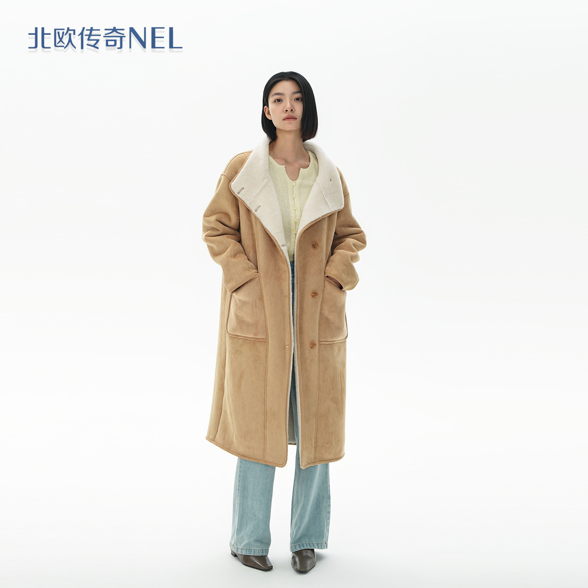北欧传奇【离夏惜柚子】高端绒面2025秋冬新款皮毛一体皮草外套女