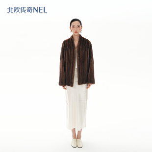 北欧传奇 母貂整貂皮草 南巷清风 进口紫标全抽水貂外套女2025新款