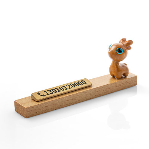 极速黄铜实木 临时n停车号码牌 创意小鹿挪车牌男女车内摆件精致