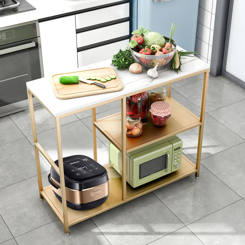 极速厨房落地置物架冰箱侧面夹缝多D层储物柜子大理石烤箱微波炉