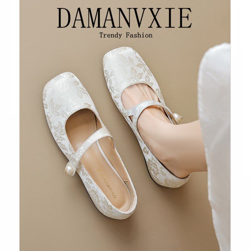 极速国潮风中g式绣花玛丽珍鞋女夏低跟单鞋配马面裙旗袍大码女鞋4