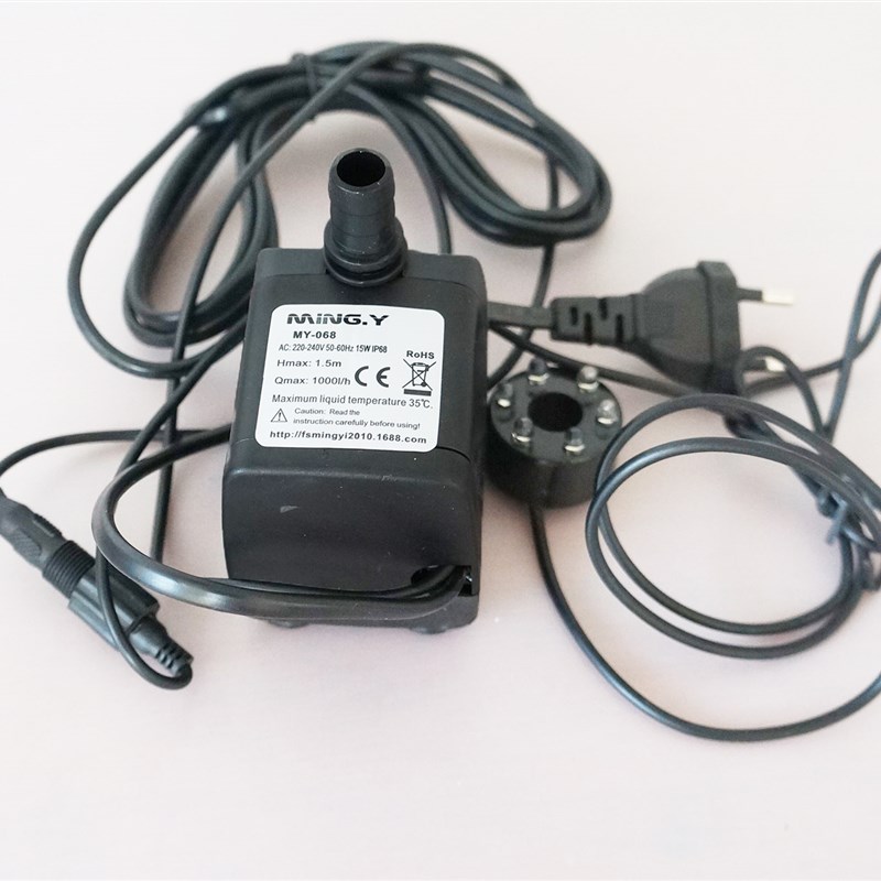 极速风水球水泵 8瓦6灯白光 假山水E景鱼缸盆景摆件配件抽水马达