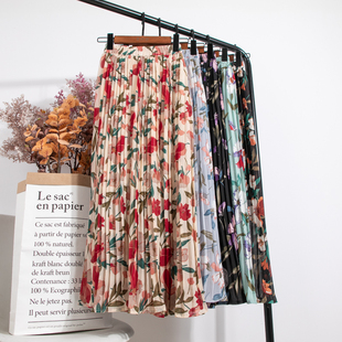 Skirts Floral High Waist 2021 Print 速发Croysier Mid Womens