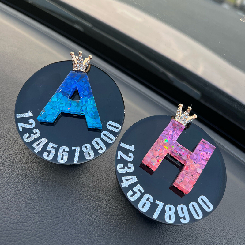 定制字母电话号码停车牌可w隐藏临时挪车号码牌创意汽车用品女