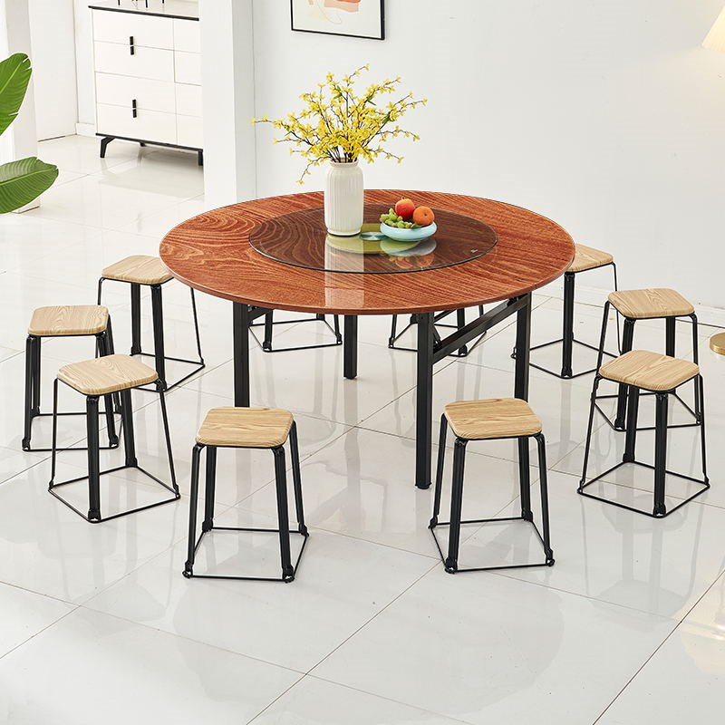 折叠圆桌面板实木桌子餐桌15人20D饭桌转盘10圆形桌面酒店大圆桌