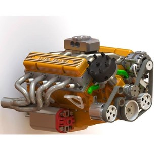 新西辰cison内燃可发动v8发动机模型G 八缸迷你金属拼装汽油发动