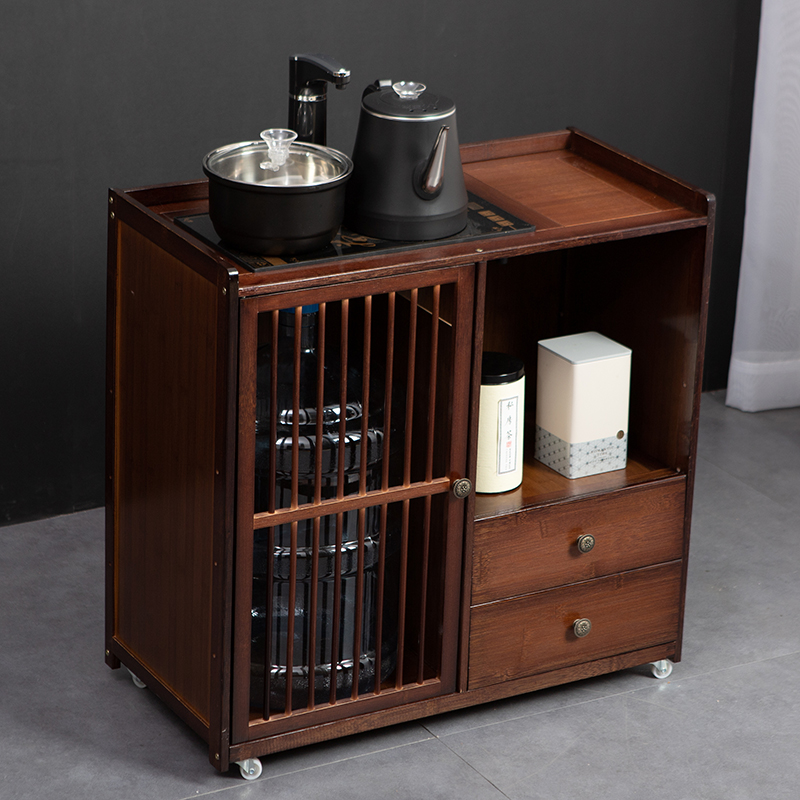 现货速发新中式家用移动r茶桌边柜茶柜实木办公泡茶几客厅小茶台