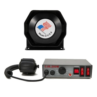 新款一体CJeB-200W汽车警报器喇叭车载有线喊话器9音警笛12v/24v