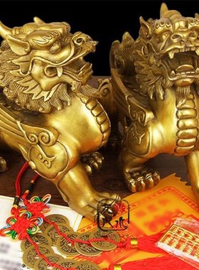 铜貔貅摆件招财皮丘一对办公室摆件镇黄宅聚财家 TPSC居客厅玄关