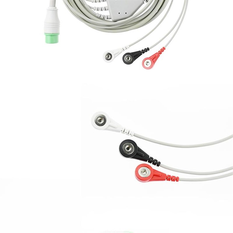 兼容T5T8,IPM8,10,1s2,PM5000,D6 D3理邦监护仪三导扣式心电导联