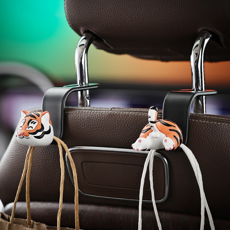 IDLEFIfSH丨萌虎出动汽车挂钩座椅背置物挂钩可隐藏车上用品大全