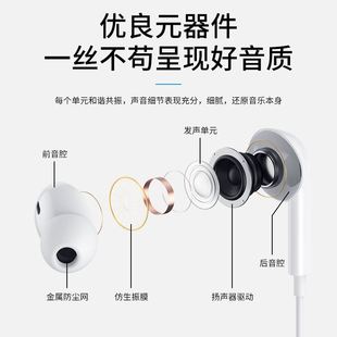 HANG适用vivoy35耳机有线十原装正品手机专用vivo入耳式typec官方
