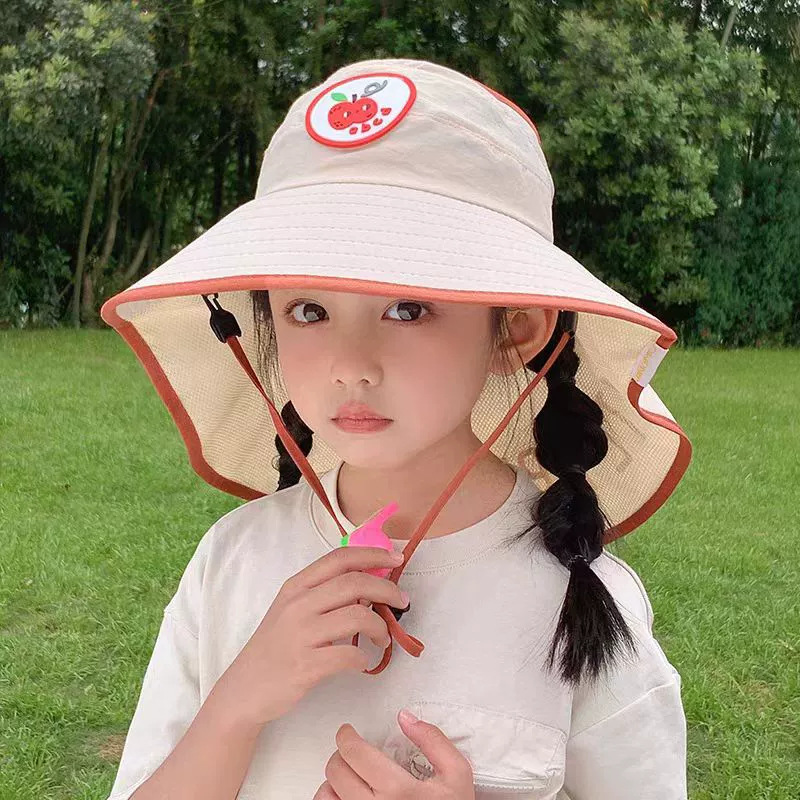 儿童运动防晒帽防紫外线太阳男女童大檐户外沙滩宝宝空顶遮阳帽子
