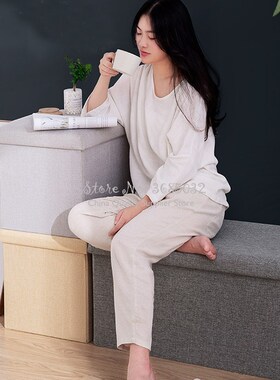 Foldable Storage Stool Ottoman MultifuInctional Fabric Pouf