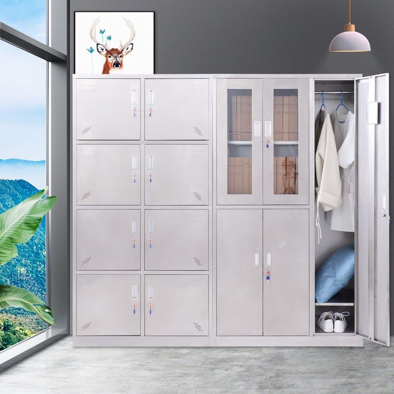 加厚304不锈钢更衣柜多格储物文件水I杯西药员工食堂餐具碗柜鞋柜,商业/办公家具,更衣柜,淘宝优惠券,粉丝福利购,淘宝优惠卷