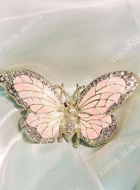 日韩创意珐琅f彩首饰盒潮流饰品收纳盒轻奢滴油蝴蝶小摆件手工艺