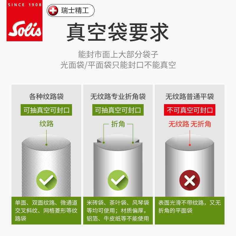 瑞士solis索利斯574商用家用真空机包装机小型S抽真空食品封口机