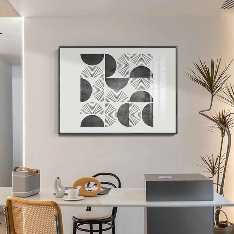 网红现代白简约表箱装画黑象w灰盒抽几何饰电闸开关遮配电挡箱画