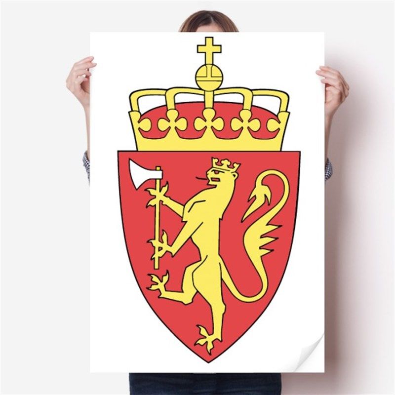 挪威欧洲b国徽海报贴纸80x55cm墙贴纸卧室家居装饰