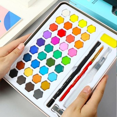 1Box Watercolor Pigment uSet 36-Color Watercolor Paint Stude