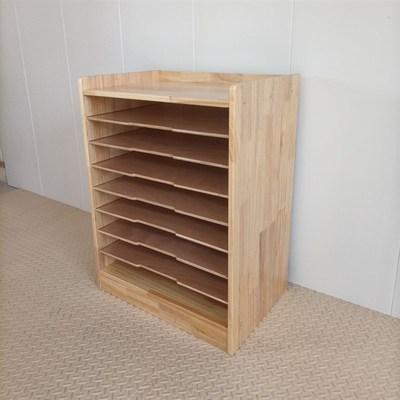 幼儿园画纸收纳柜四开卡纸架美术室4K画板置物架T美工绘画纸柜实