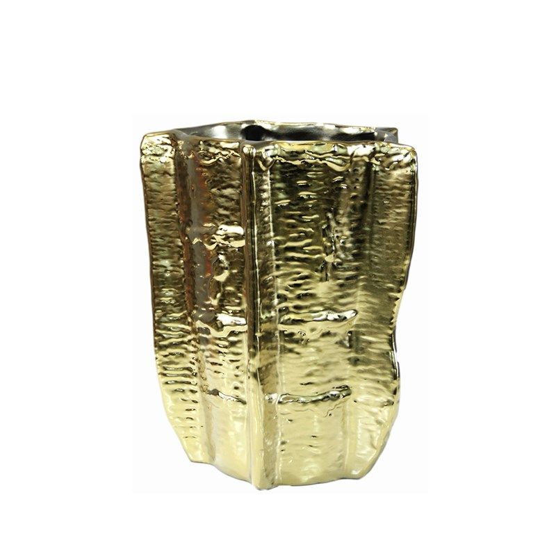 现代极简约样板间客厅餐桌茶几白C色金色多棱不规则花瓶插花器摆,家居饰品,花瓶,淘宝优惠券,粉丝福利购,淘宝优惠卷