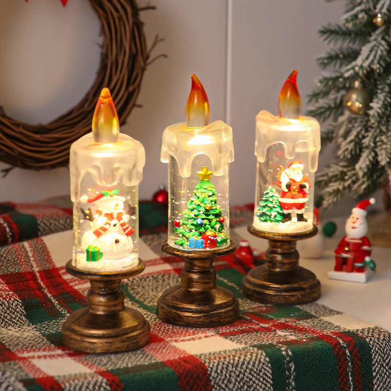 LED Snow Globe Candle Lamp: Flameless Glitter Swirl - Product image 3