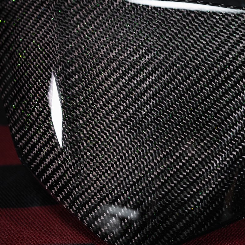 春风极核电动车AE8改装B斜纹绿粉碳纤维外壳面板定制