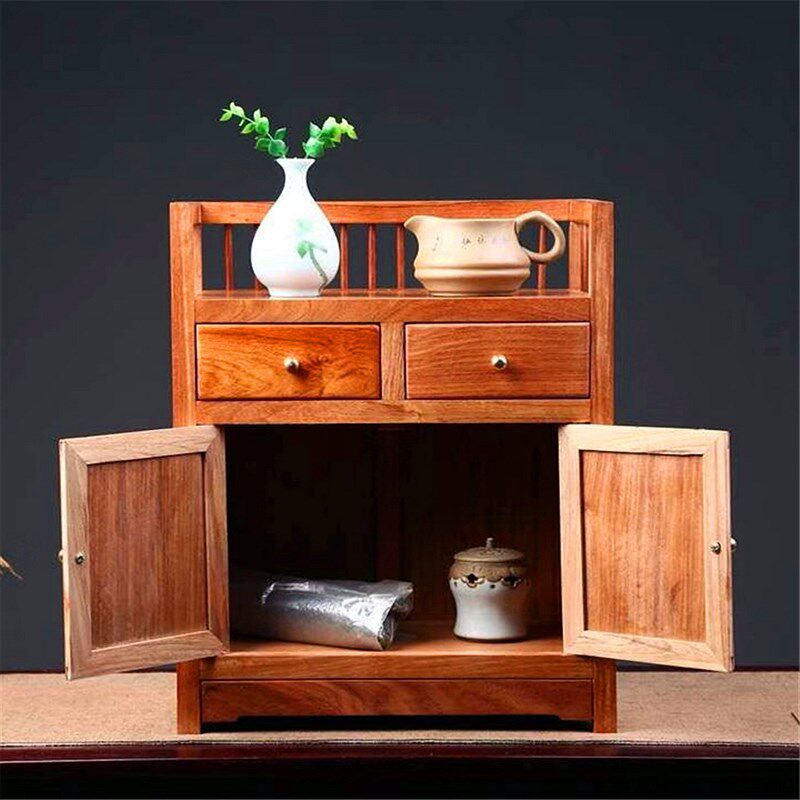 茶水柜香道柜红木收纳柜茶饼v收纳盒防潮实木花梨木摆件茶室大容
