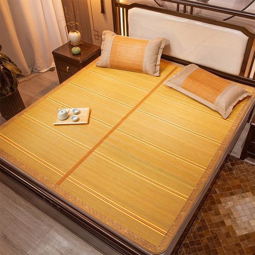 凉席竹席夏季冰丝席学生宿舍单人草席夏天可折叠冬夏两Y用双面席
