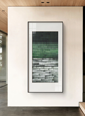 定做没绿现简约绿色抽玄关饰画艺术装大I气挂画走过道代墙面象廊