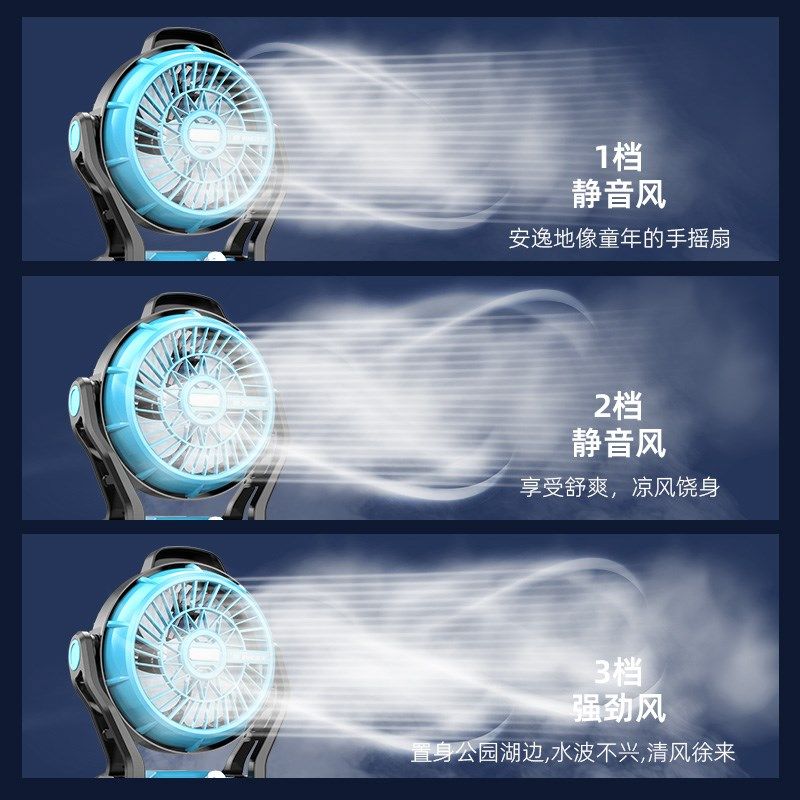 户外露营工业专用锂m电风扇充电式大功率超长续航牧田款锂电池风