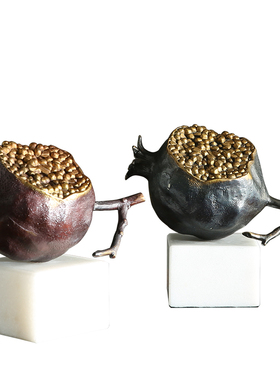 纯铜金属工艺品剥开石榴摆件 z多子多福结婚礼物 创意家居装饰品