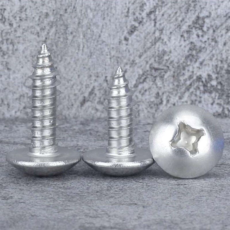 TA镀镍十字大扁头自攻螺丝圆头自y攻钉蘑菇头螺丝钉木螺丝M3/M4/M